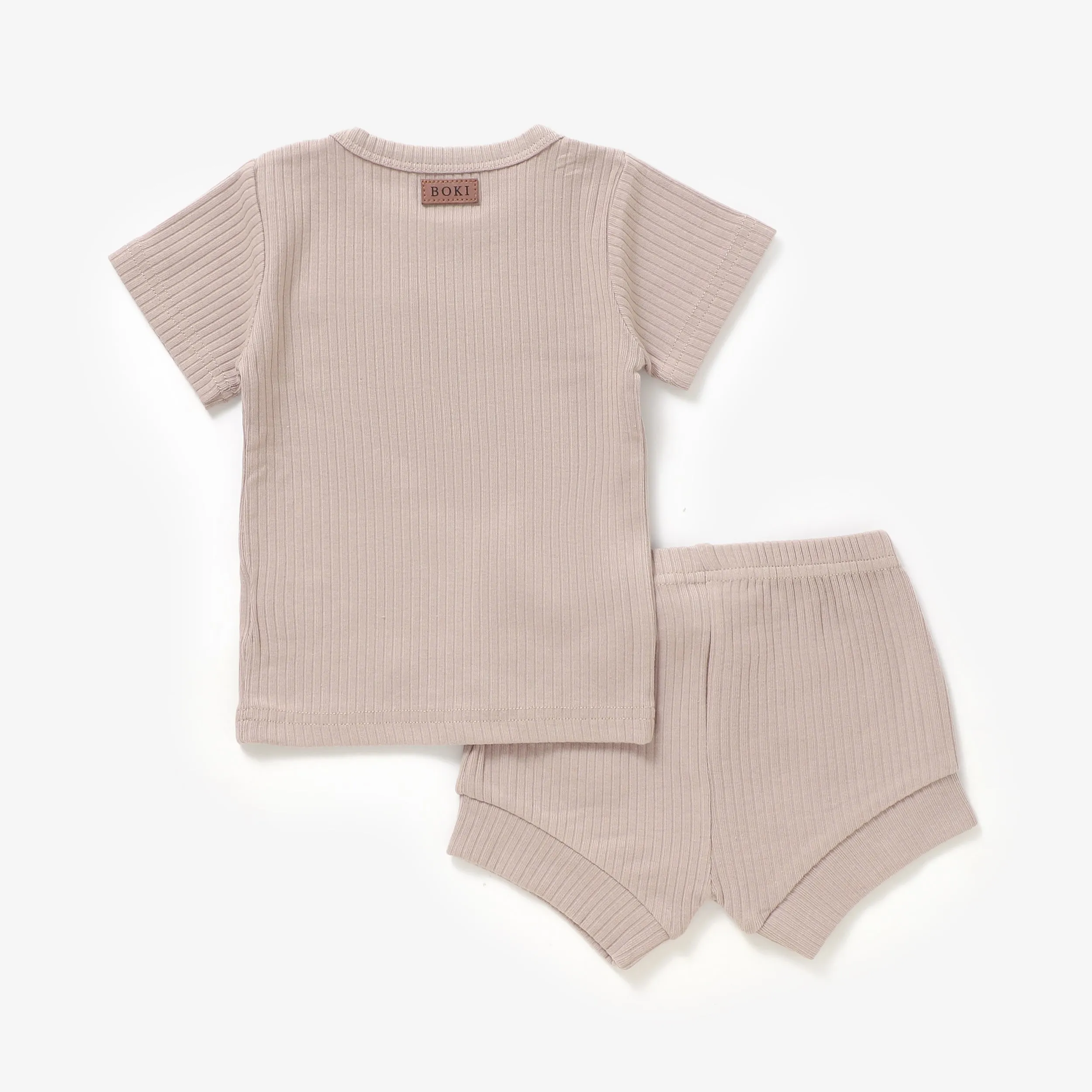 2 Piece Organic Rib Pyjamas Set | Oatmeal