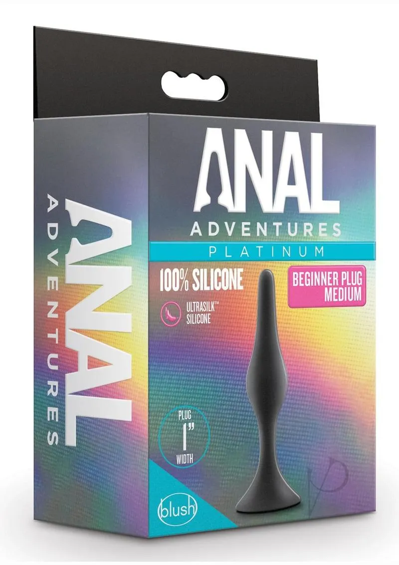 Anal Adv Platinum Silicone Begin Plug Md