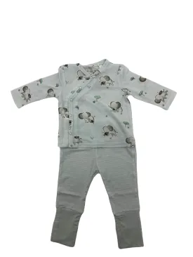 Angel Dear Gray Elephants Blue TMH Set W/Roll Over Cuff Pant NB 740-F24-GEB 5108