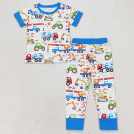 Baby Boys Pajamas Construction Short Sleeve Shirt Pants Pajamas Sets BSPO0385