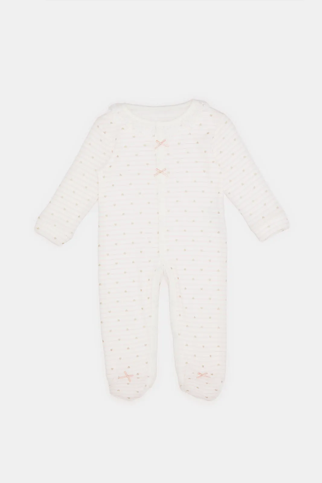 Baby Pink Allover Print Sleepsuit