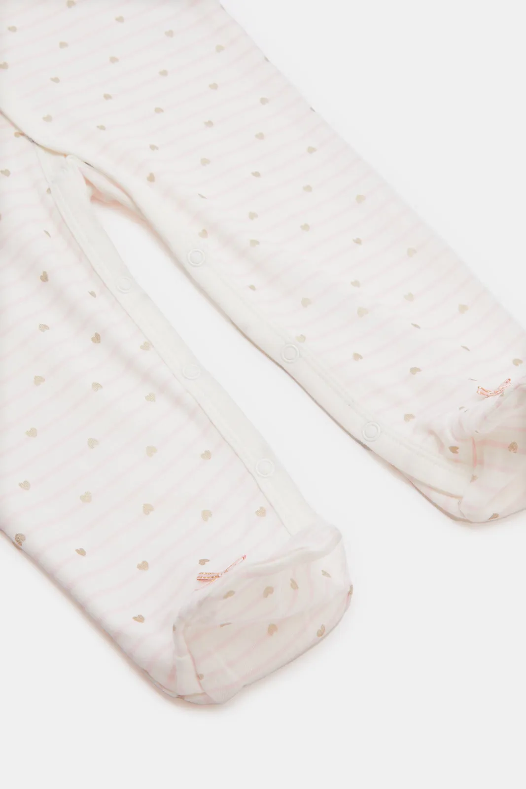 Baby Pink Allover Print Sleepsuit