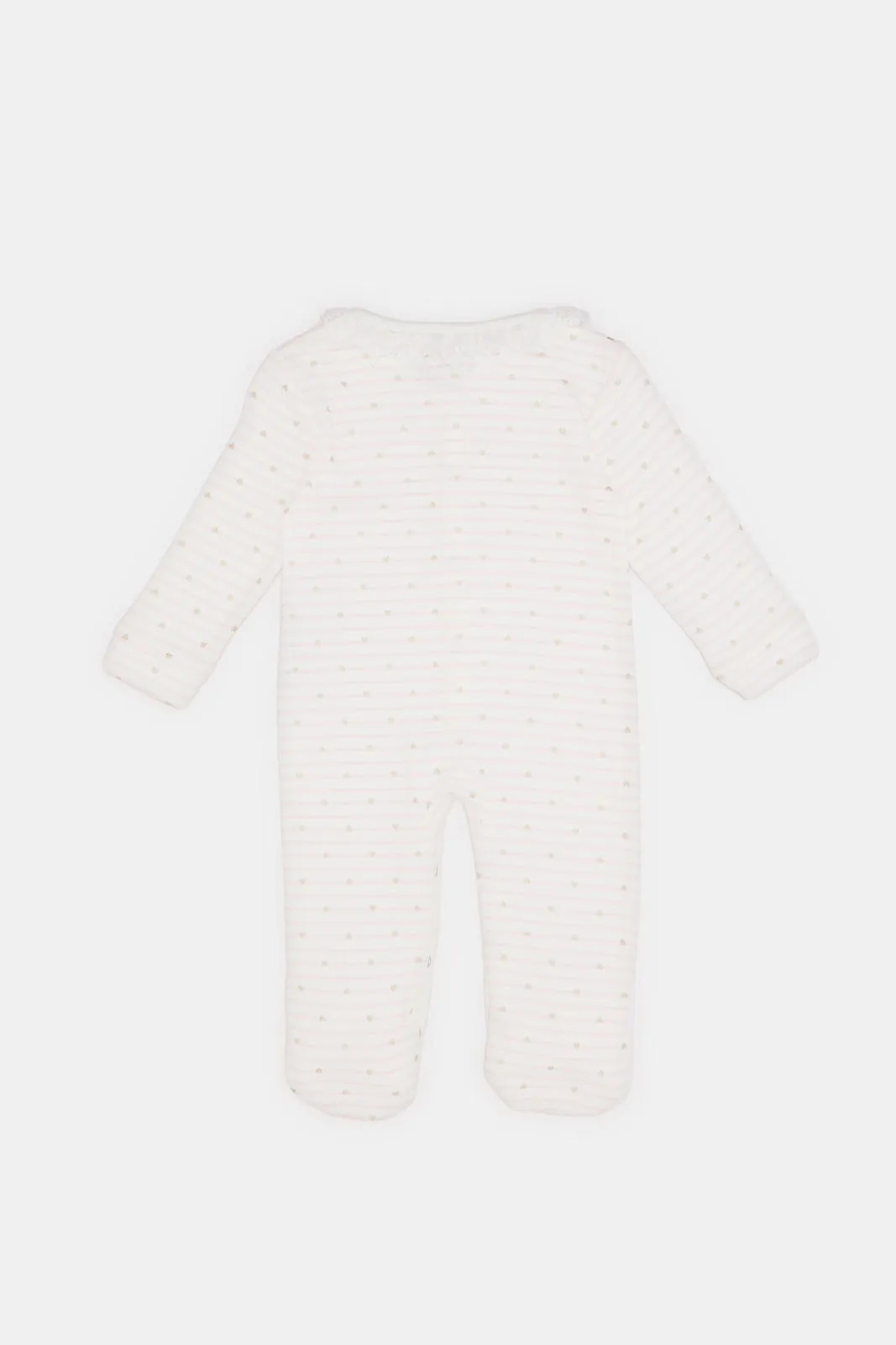 Baby Pink Allover Print Sleepsuit