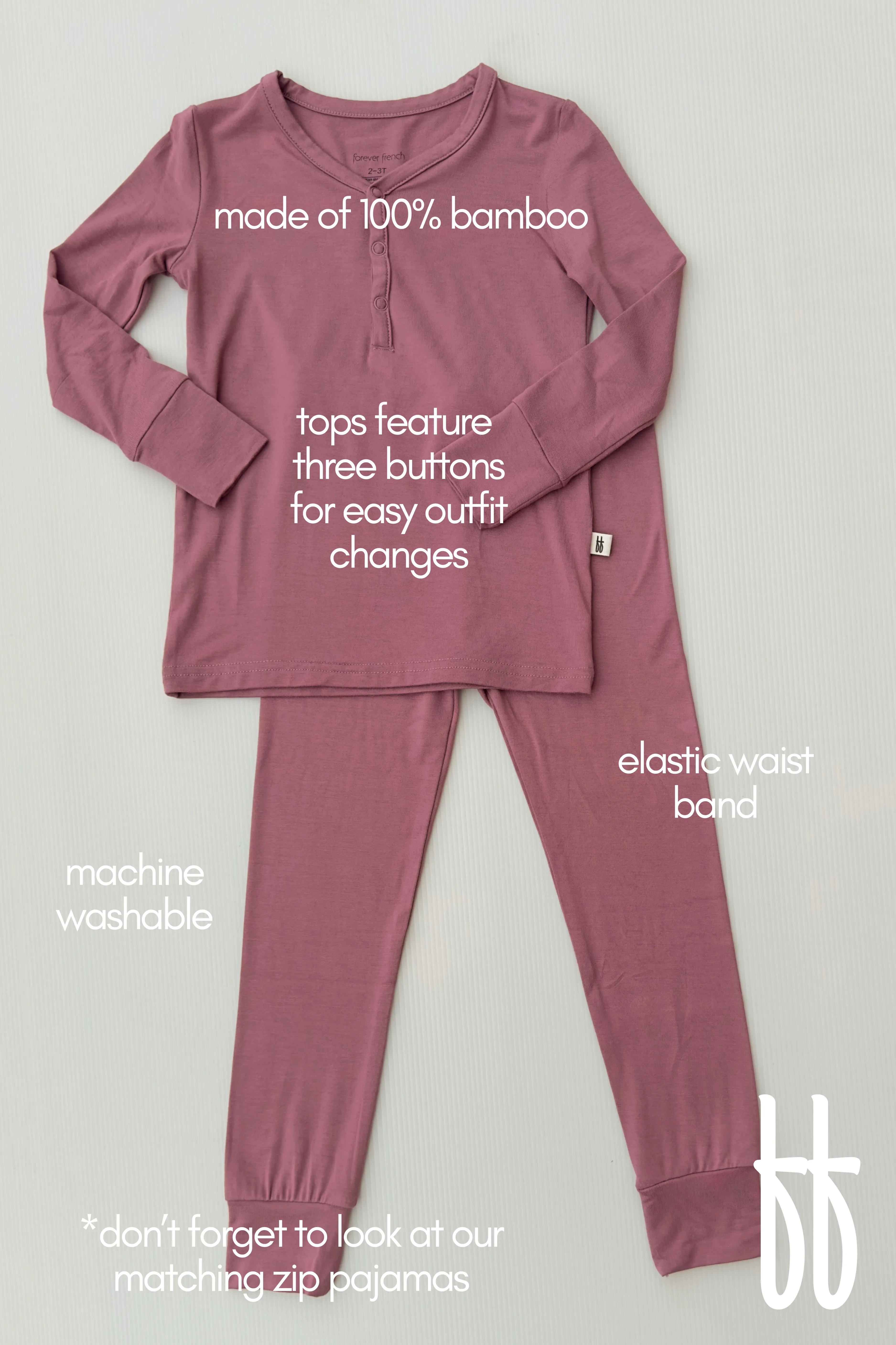 Bamboo Two Piece Pajamas | Amethyst