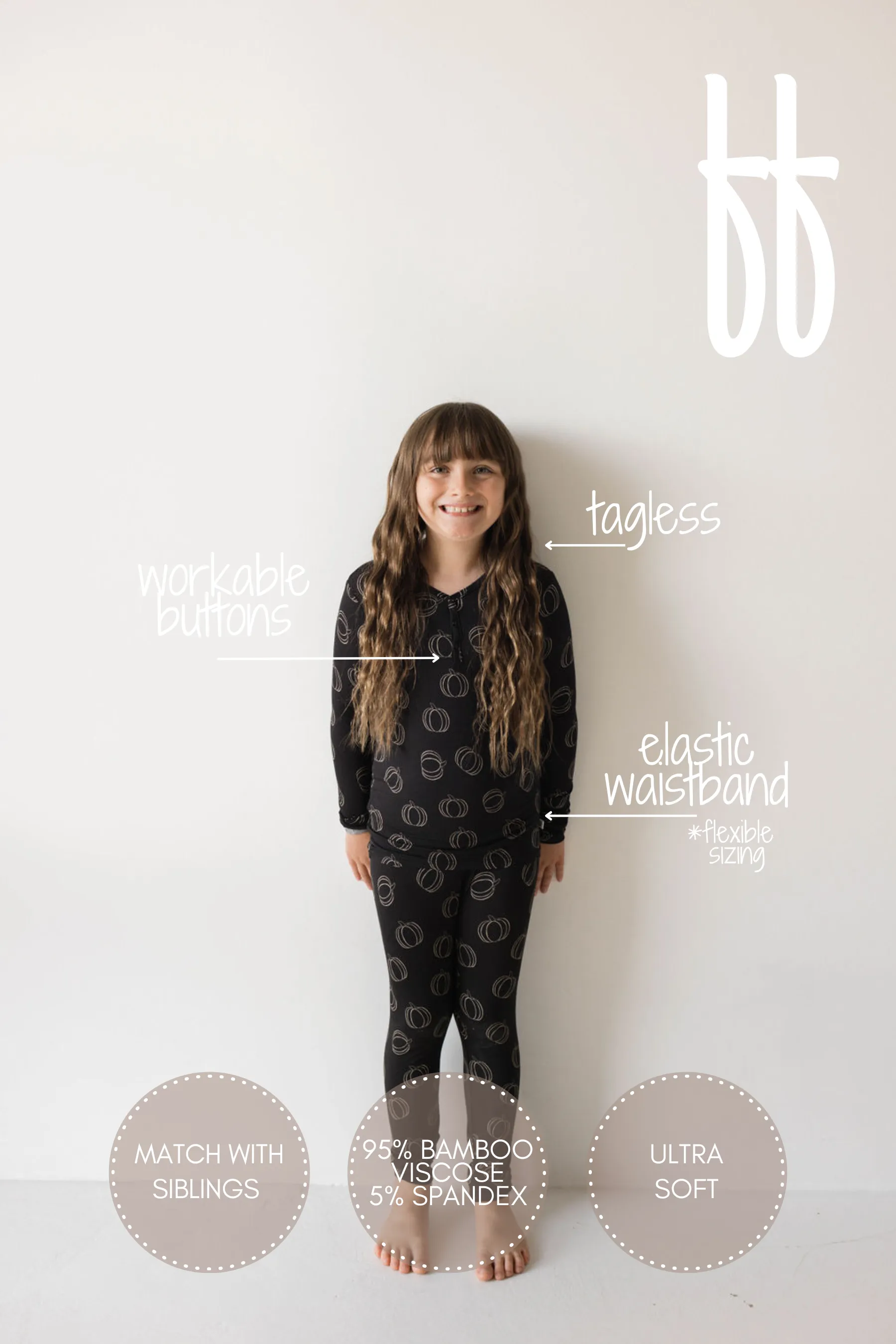 Bamboo Two Piece Pajamas | Midnight Pumpkin