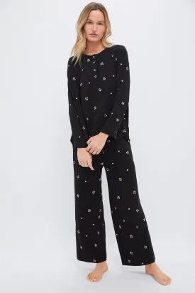 Black Orla Sleepwear Henley PJ Set