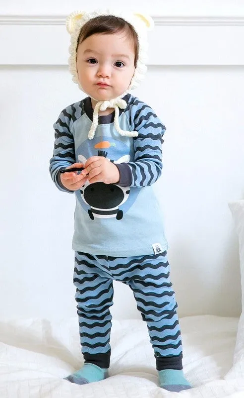 Blue Zebra Long Sleeve Pajama