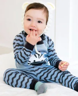 Blue Zebra Long Sleeve Pajama