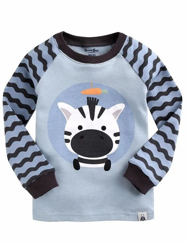 Blue Zebra Long Sleeve Pajama