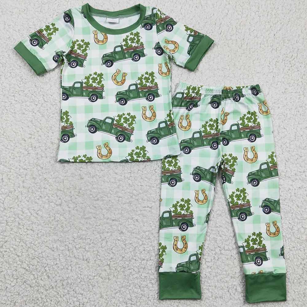 Boutique Baby Girls Pajamas Set St. Patrick's Day Cute Kids Girls Sleepwear Suit GSPO0287