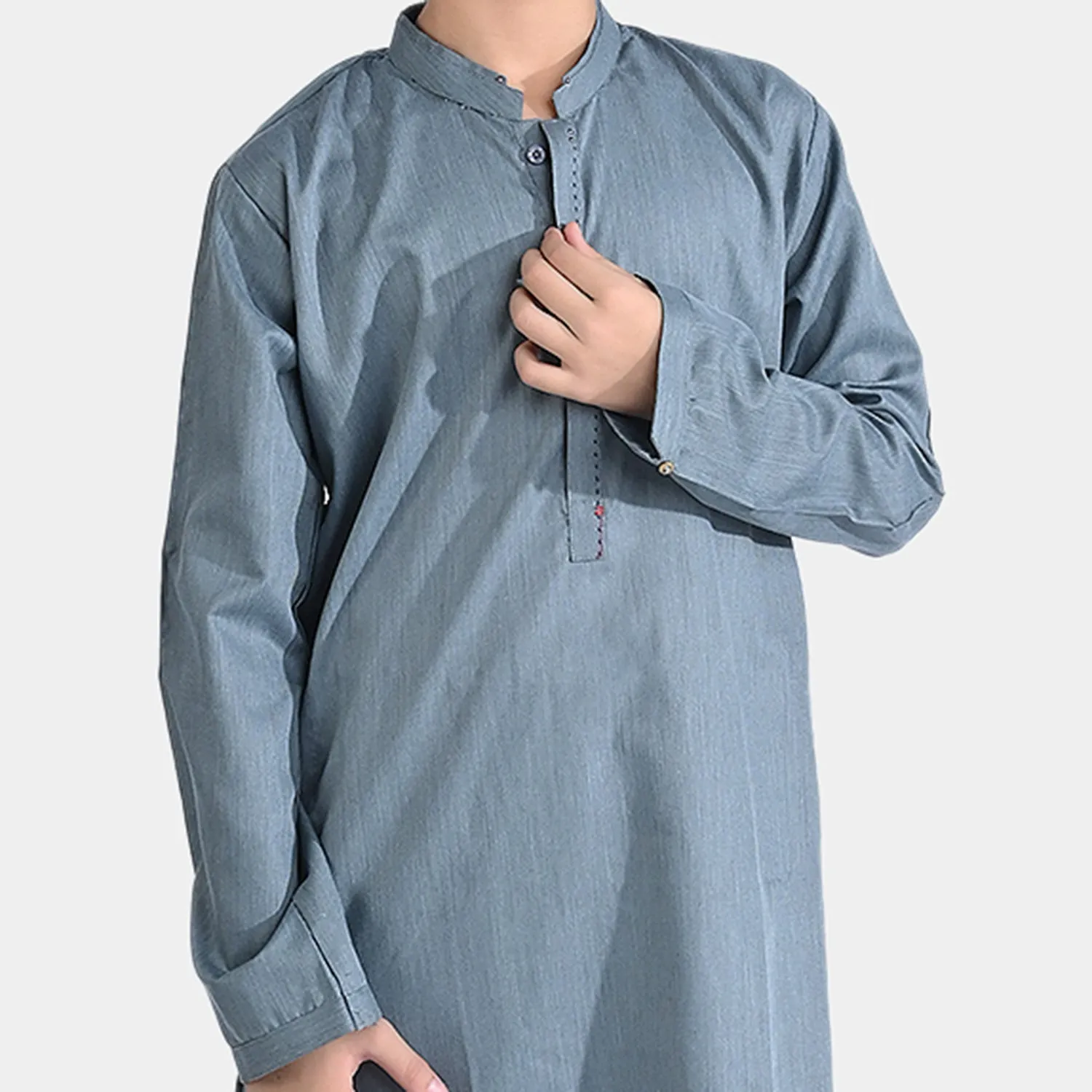 Boys Poly Viscose Shalwar Suit (Metal Stud)-GREY