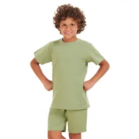 Boys summer pajama set Pistache t-shirt   shorts