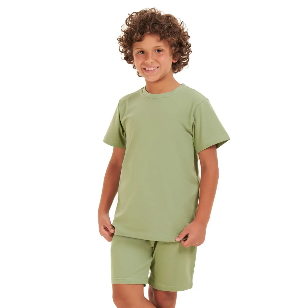 Boys summer pajama set Pistache t-shirt   shorts