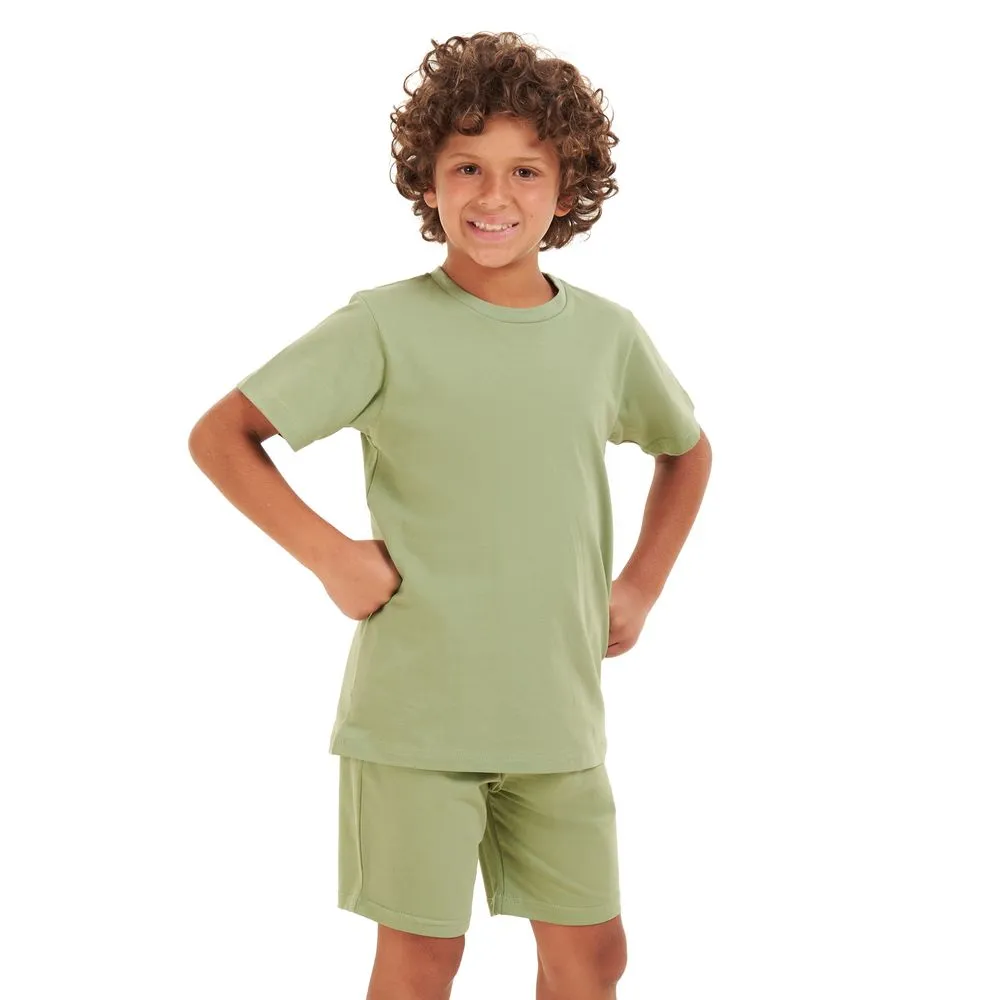 Boys summer pajama set Pistache t-shirt   shorts