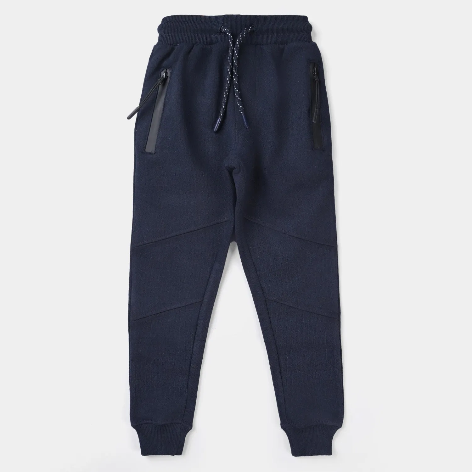 Boys Terry and Fleece Pajamas Sleek-NAVY