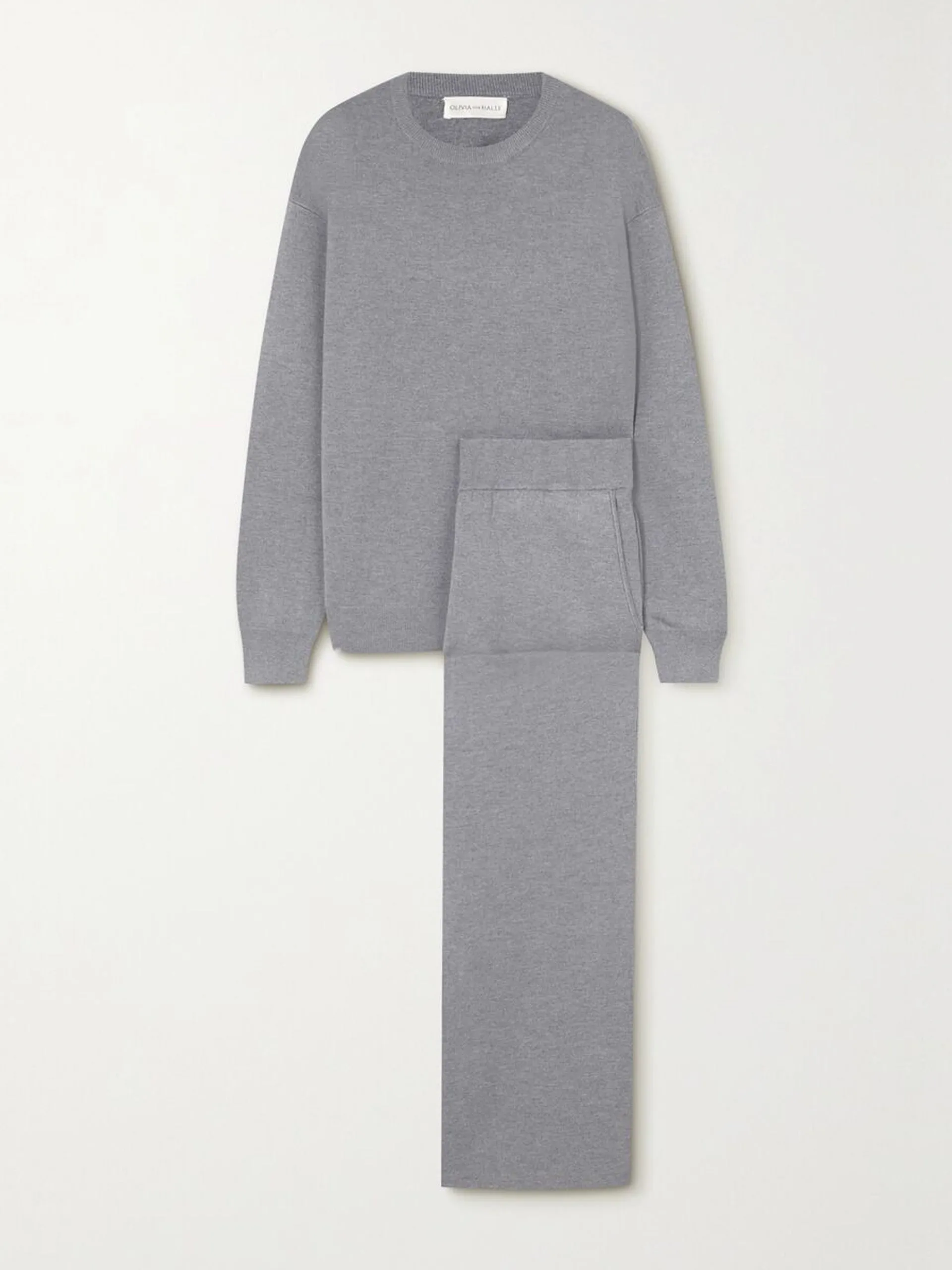 Carmel silk and cashmere-blend sweatshirt and track pants set