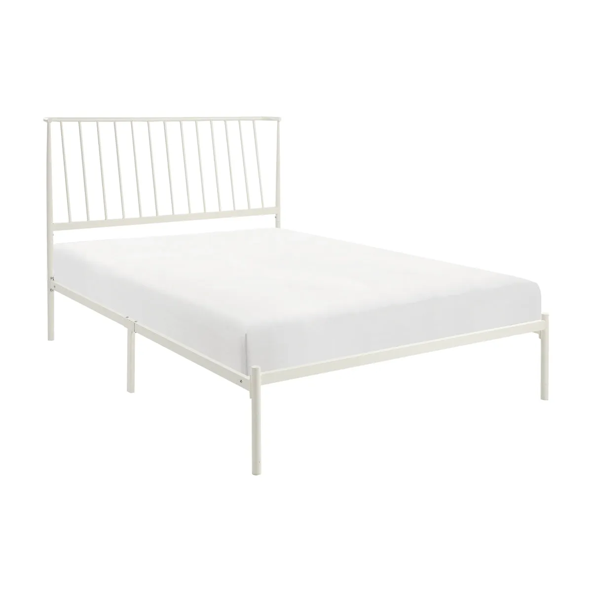 Chic White Full Platform Bed – Modern & Sleek Design