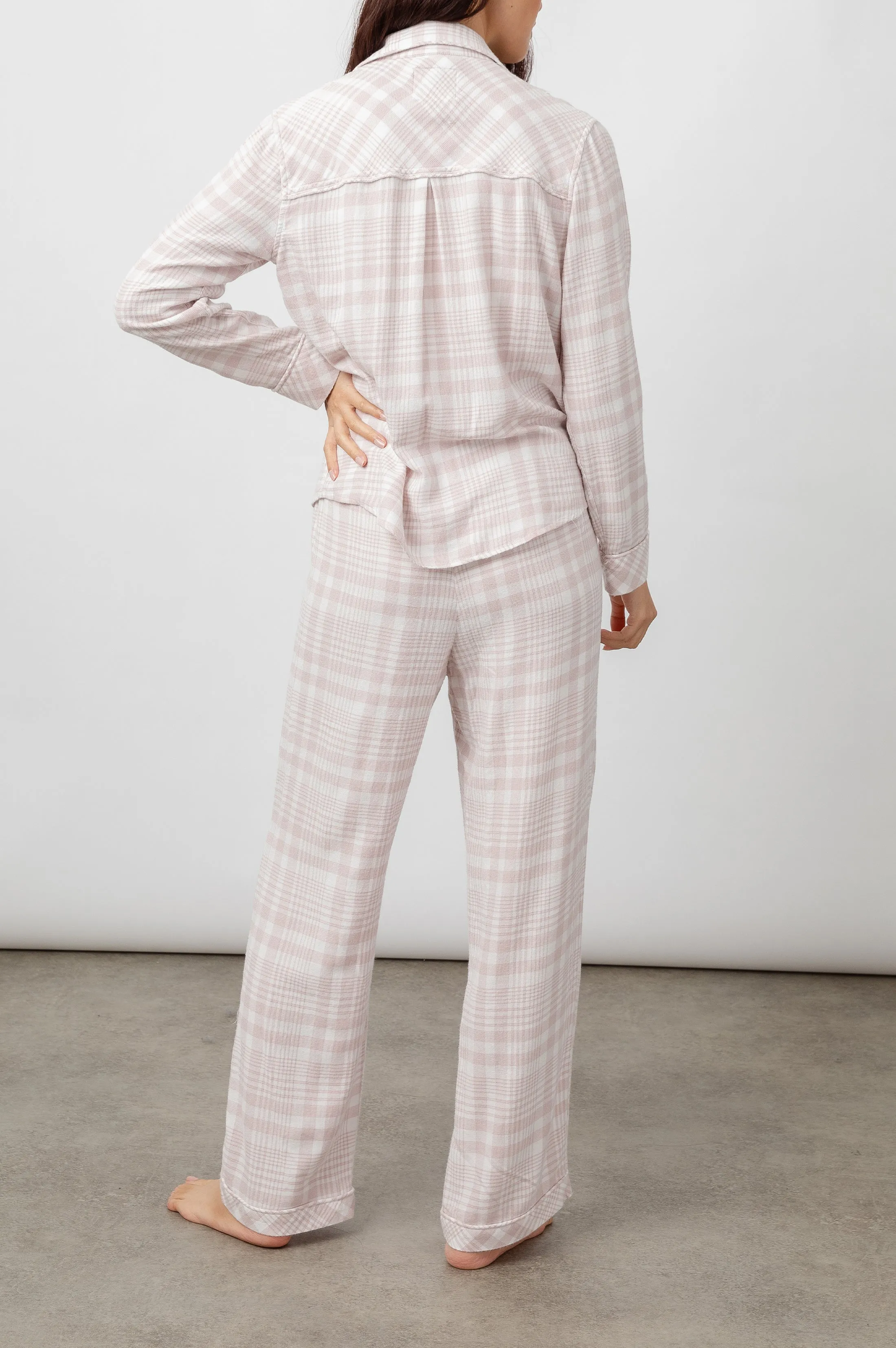 CLARA PAJAMA SET - ROSE CREAM CHECK