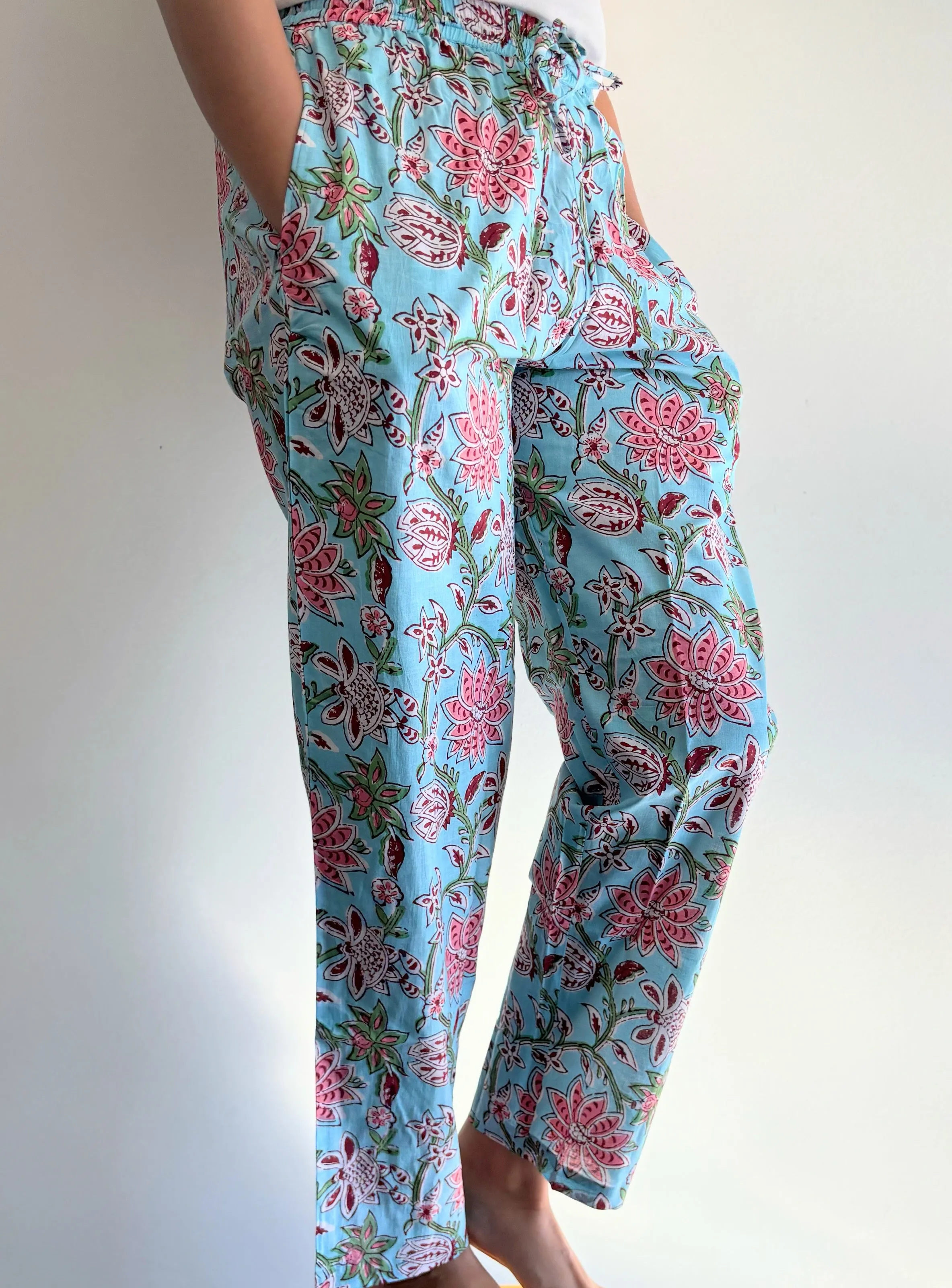 Cotton Pajama Pants Women - Blushing Blooms