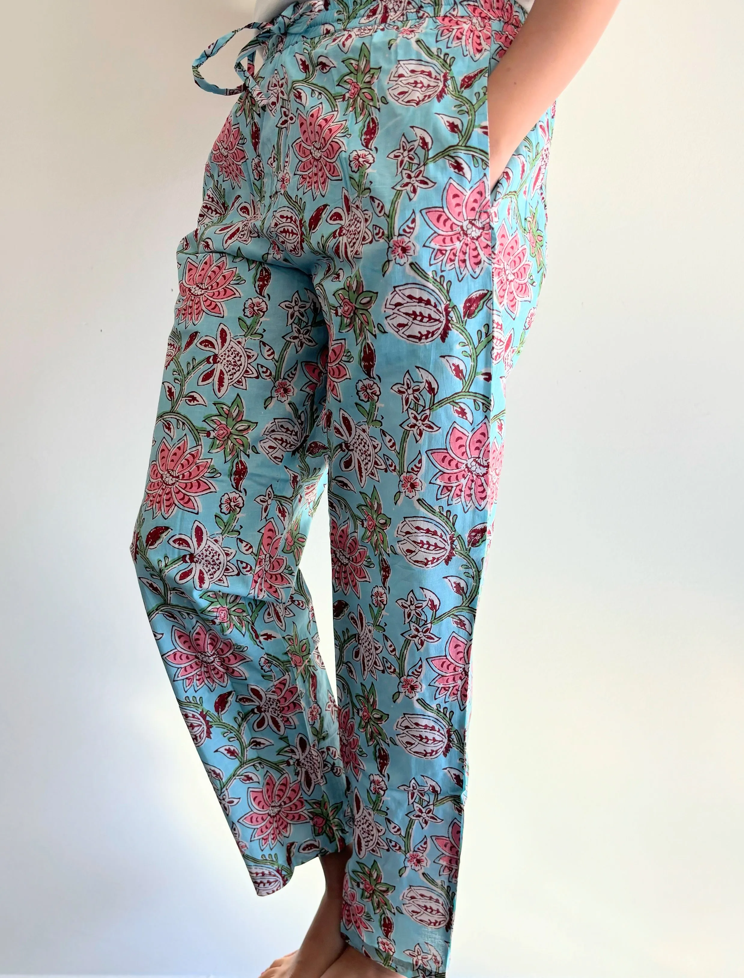 Cotton Pajama Pants Women - Blushing Blooms