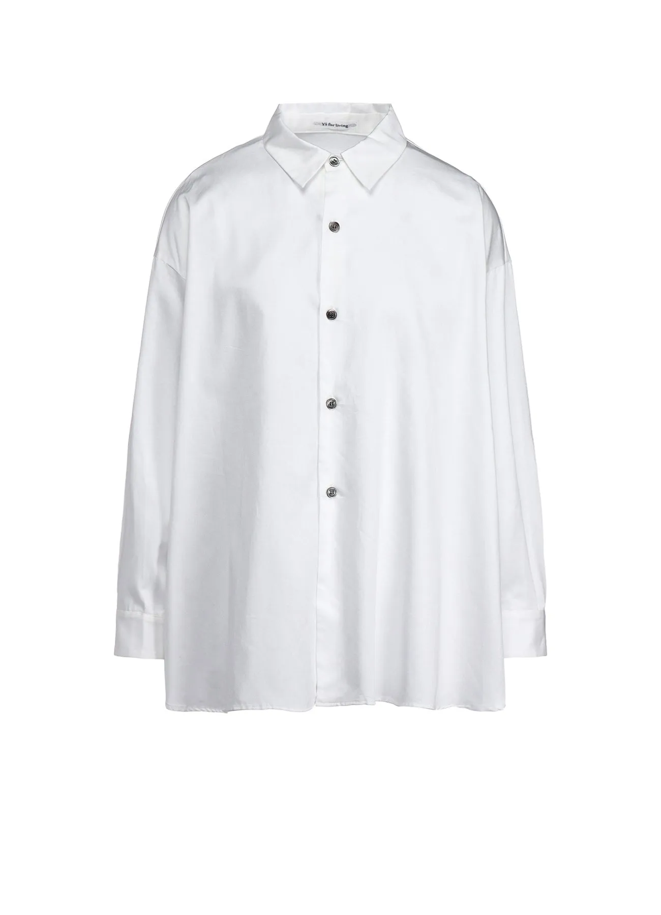 COTTON SATIN SWITCHING COLLAR SHIRT (M)