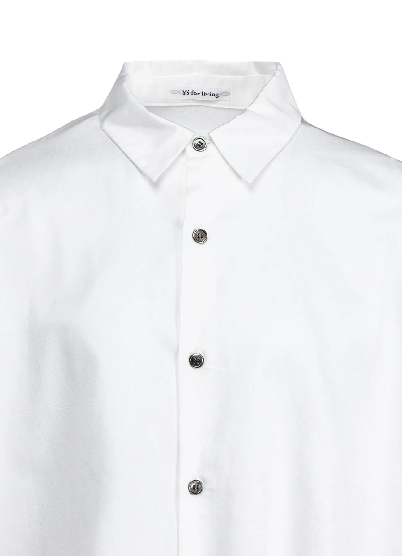 COTTON SATIN SWITCHING COLLAR SHIRT (M)