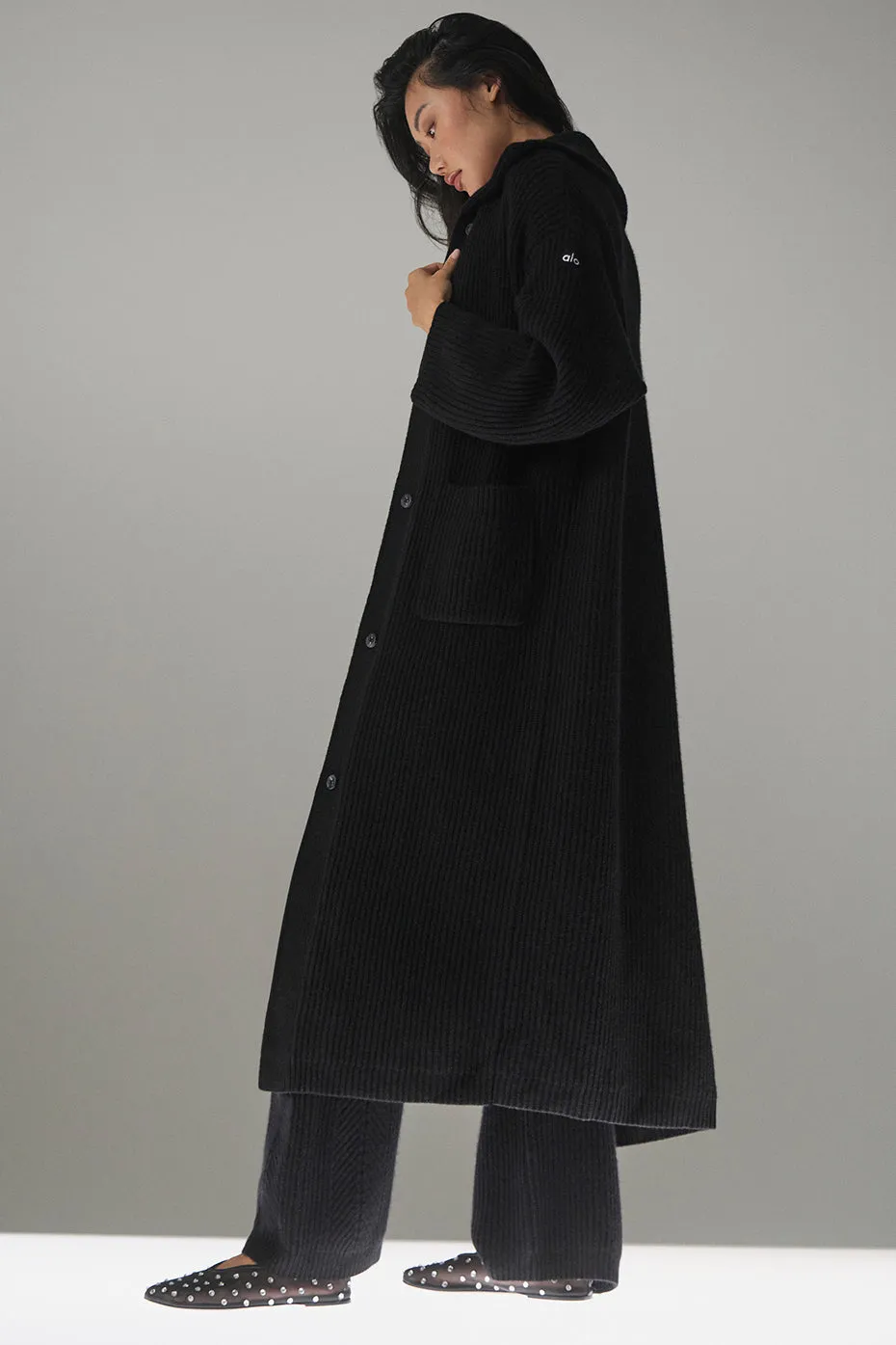 Courchevel Cashmere Long Cardigan - Black