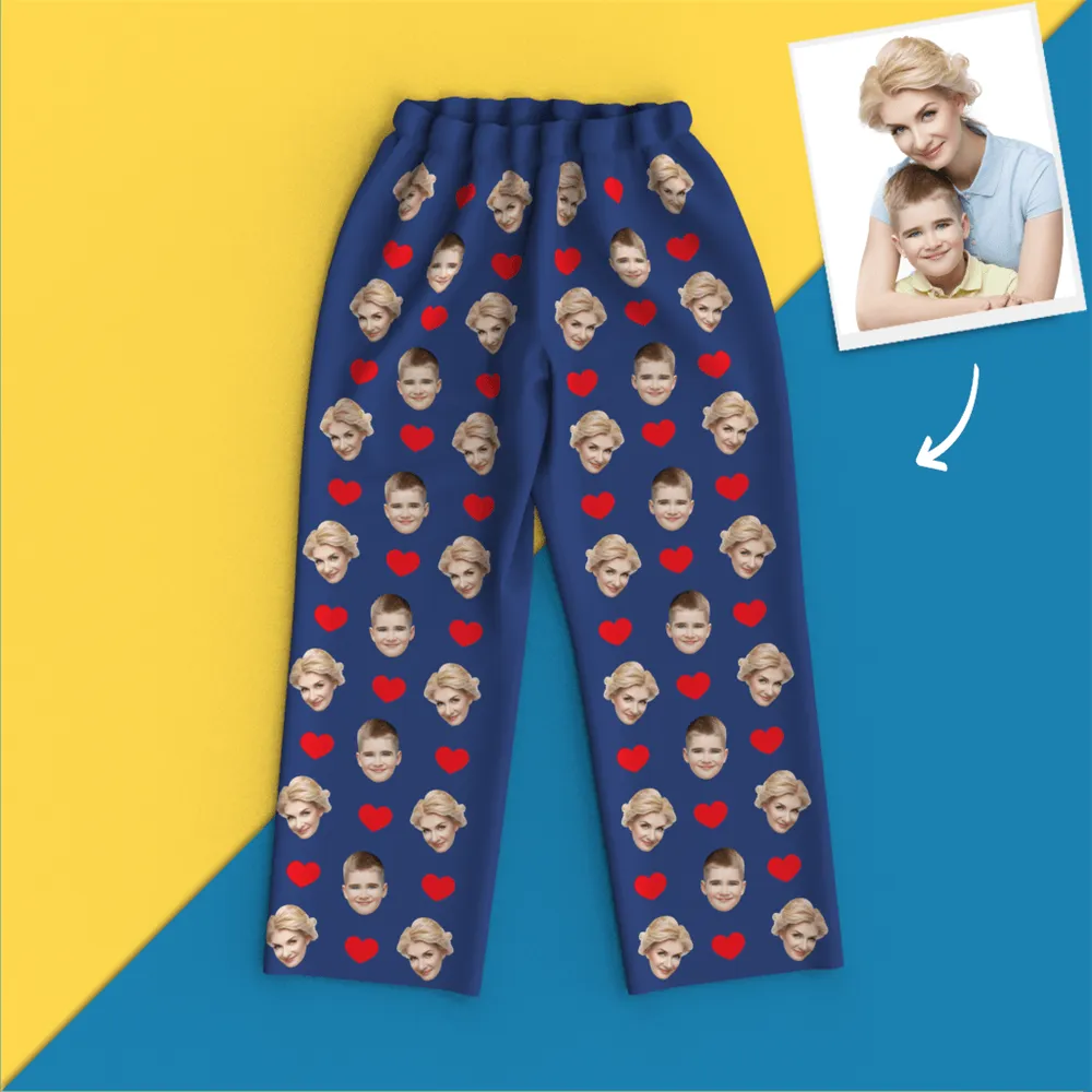 Custom Face Pajamas Long Sleeve Pajamas - Heart