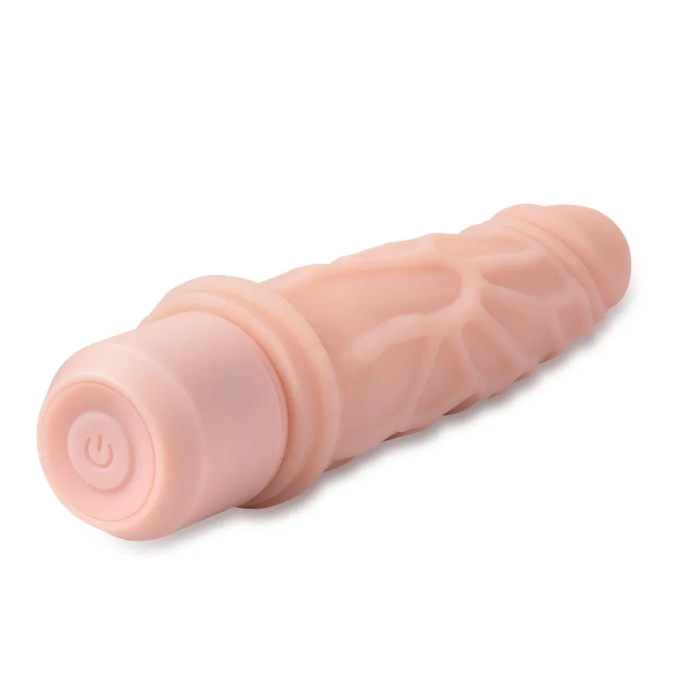 Dr. Skin Silicone By Blush® | Dr. Robert Beige 7.25-Inch Long Vibrating Dildo