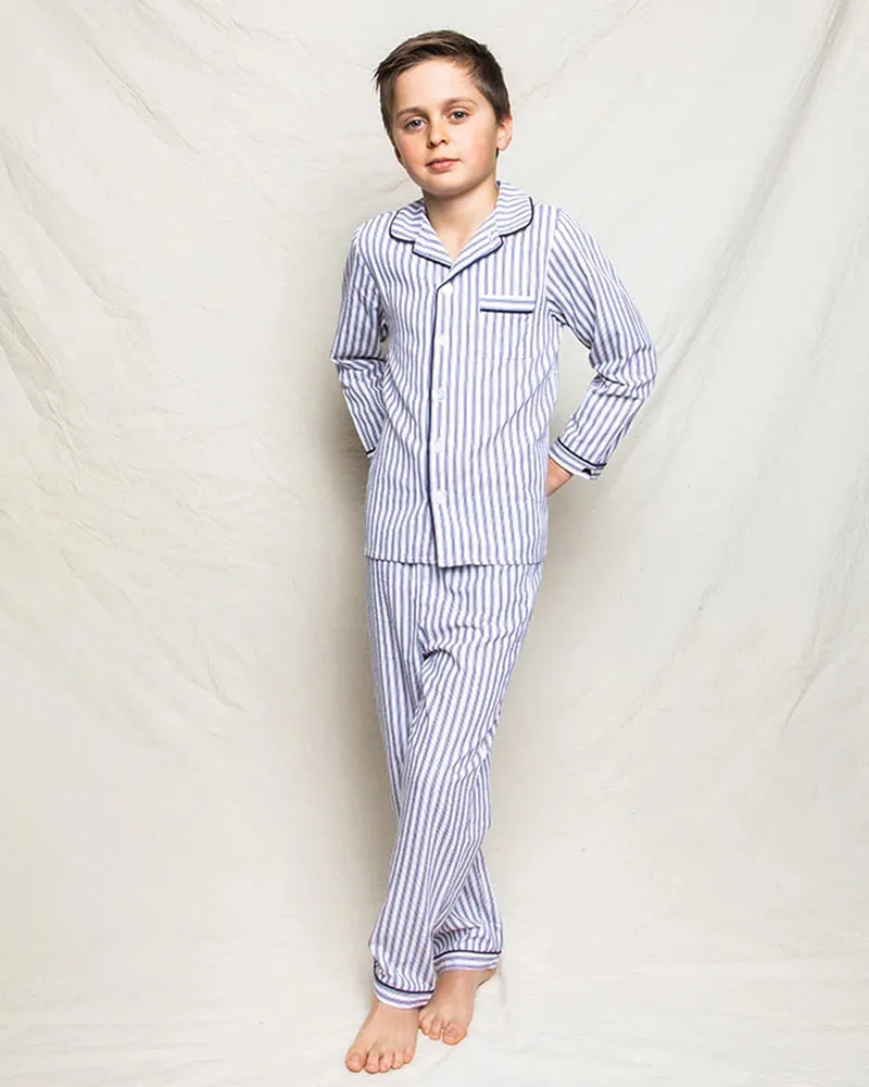 FEARRINGTON LIFESTYLE COLLECTION - CHILDREN'S TWILL NAVY FRENCH TICKING PAJAMA SET