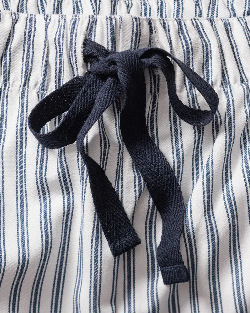 FEARRINGTON LIFESTYLE COLLECTION - MENS TWILL NAVY FRENCH TICKING PAJAMAS