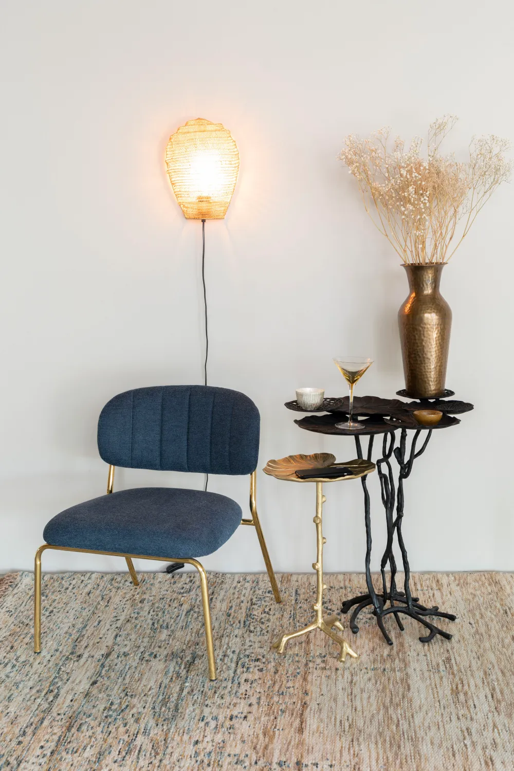 Gold Framed Lounge Chairs (2) | DF Jolien