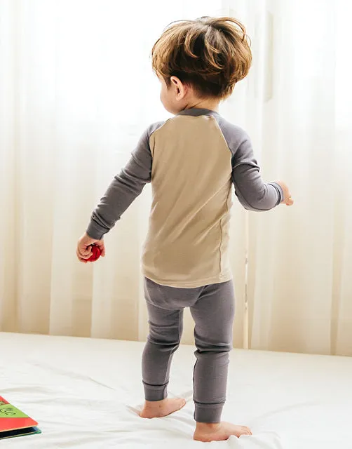 Grey & Beige Modal Raglan Long Sleeve Pajama