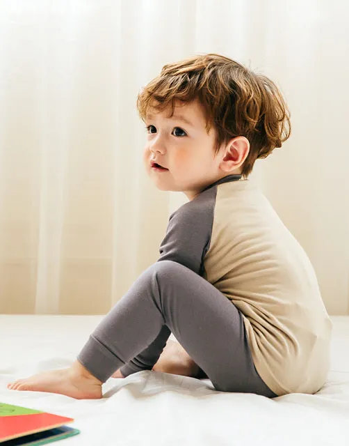 Grey & Beige Modal Raglan Long Sleeve Pajama