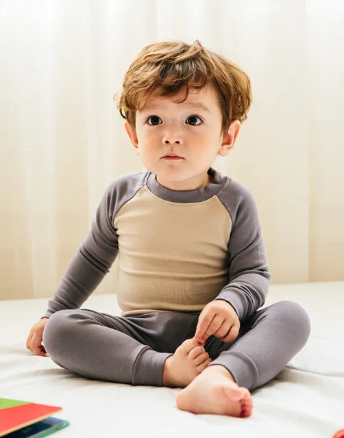 Grey & Beige Modal Raglan Long Sleeve Pajama