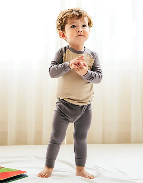 Grey & Beige Modal Raglan Long Sleeve Pajama