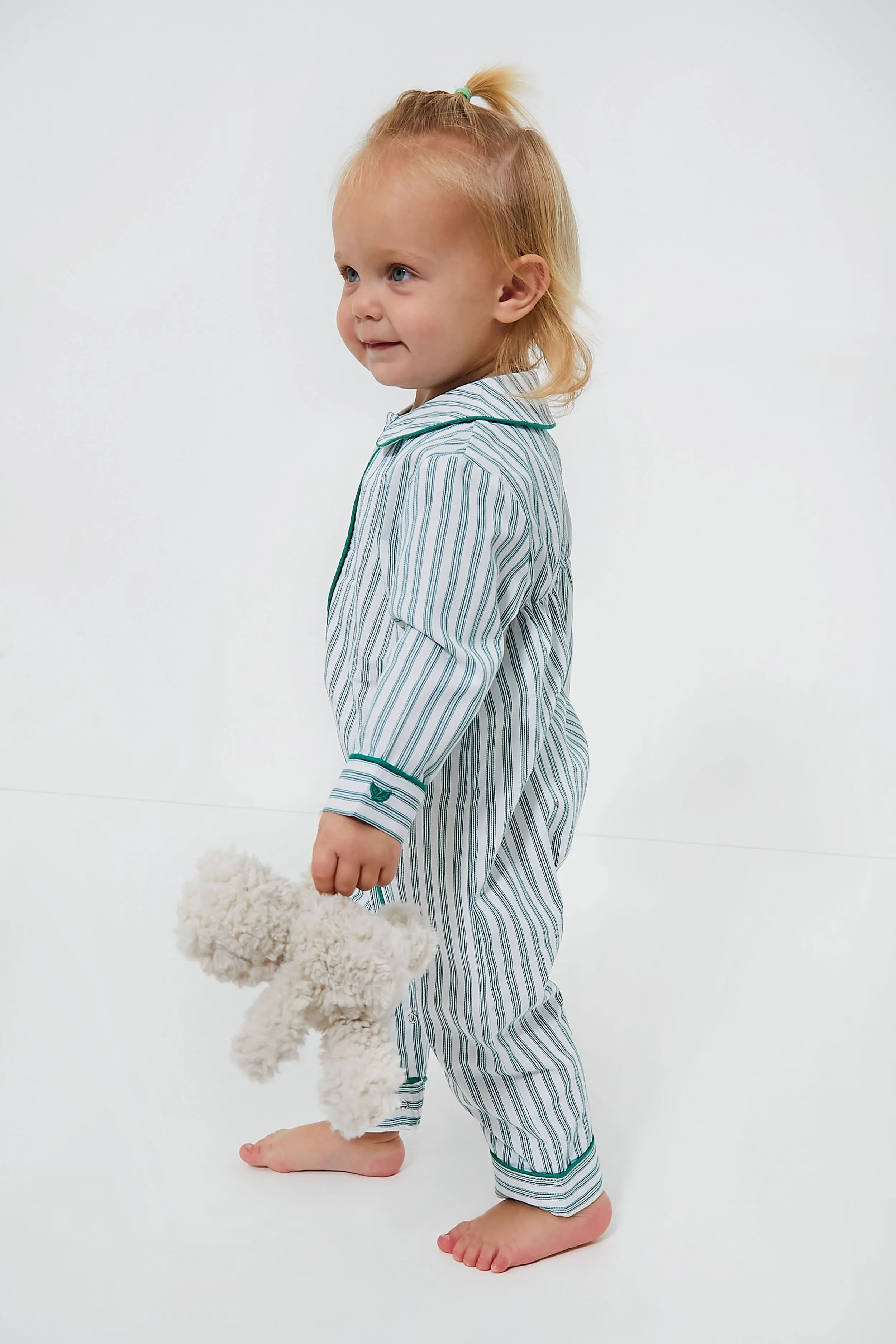 Infant Emerald Ticking Cambridge Romper