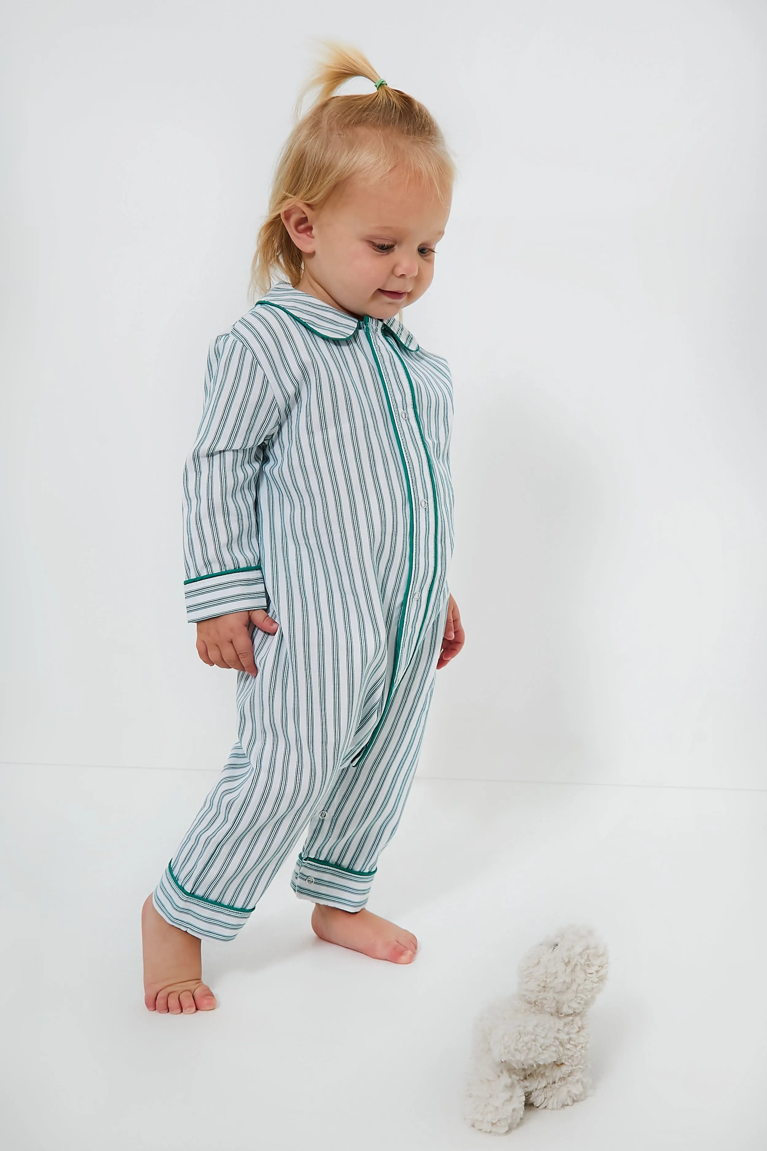 Infant Emerald Ticking Cambridge Romper