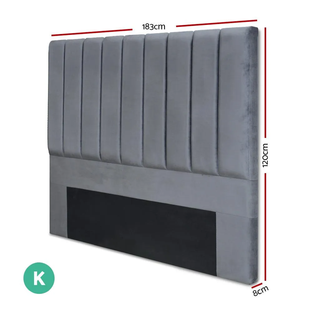 King Size | Fabric Bed Headboard - Grey