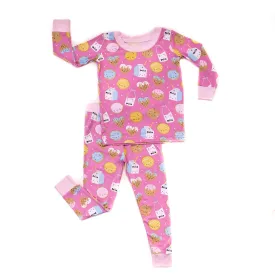 Little Sleepies Pink Cookies & Milk L/S 2pc Pajama Set