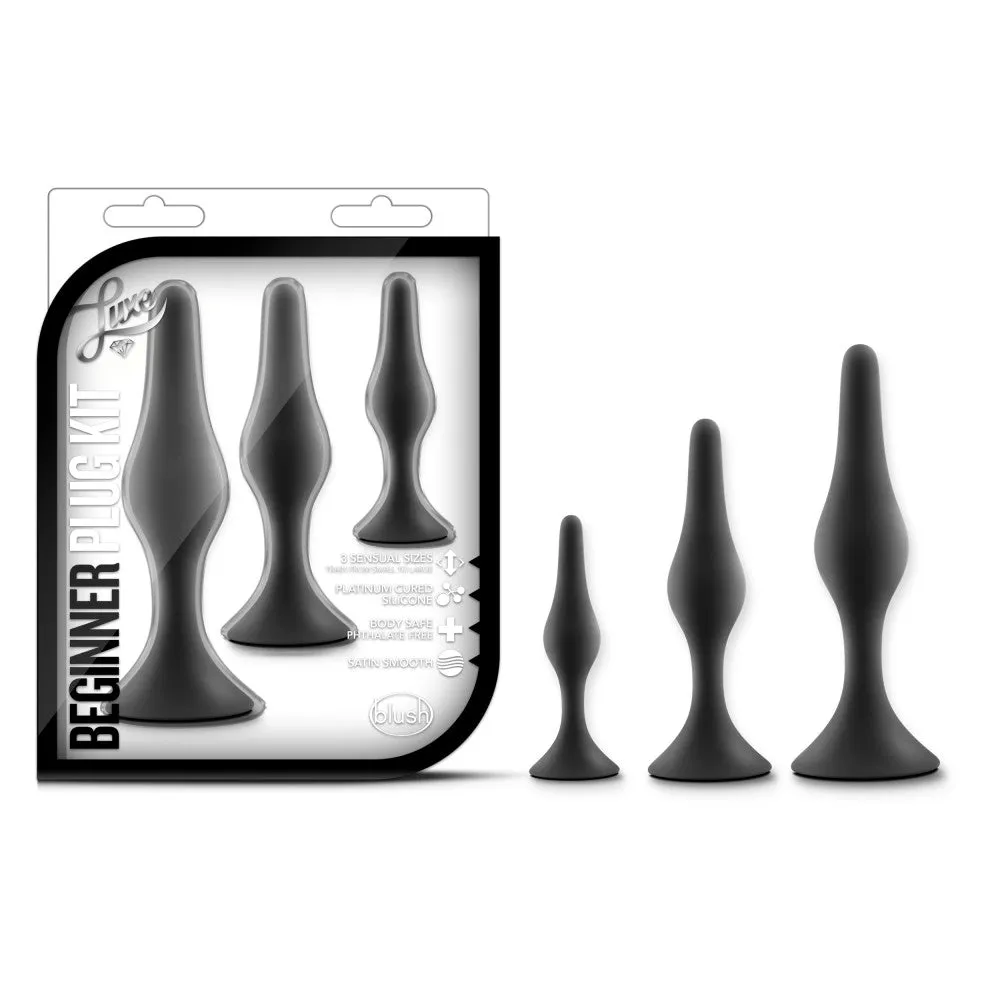 Luxe By Blush® | Beginner Kit Black Anal Plug With Suction Cup Base