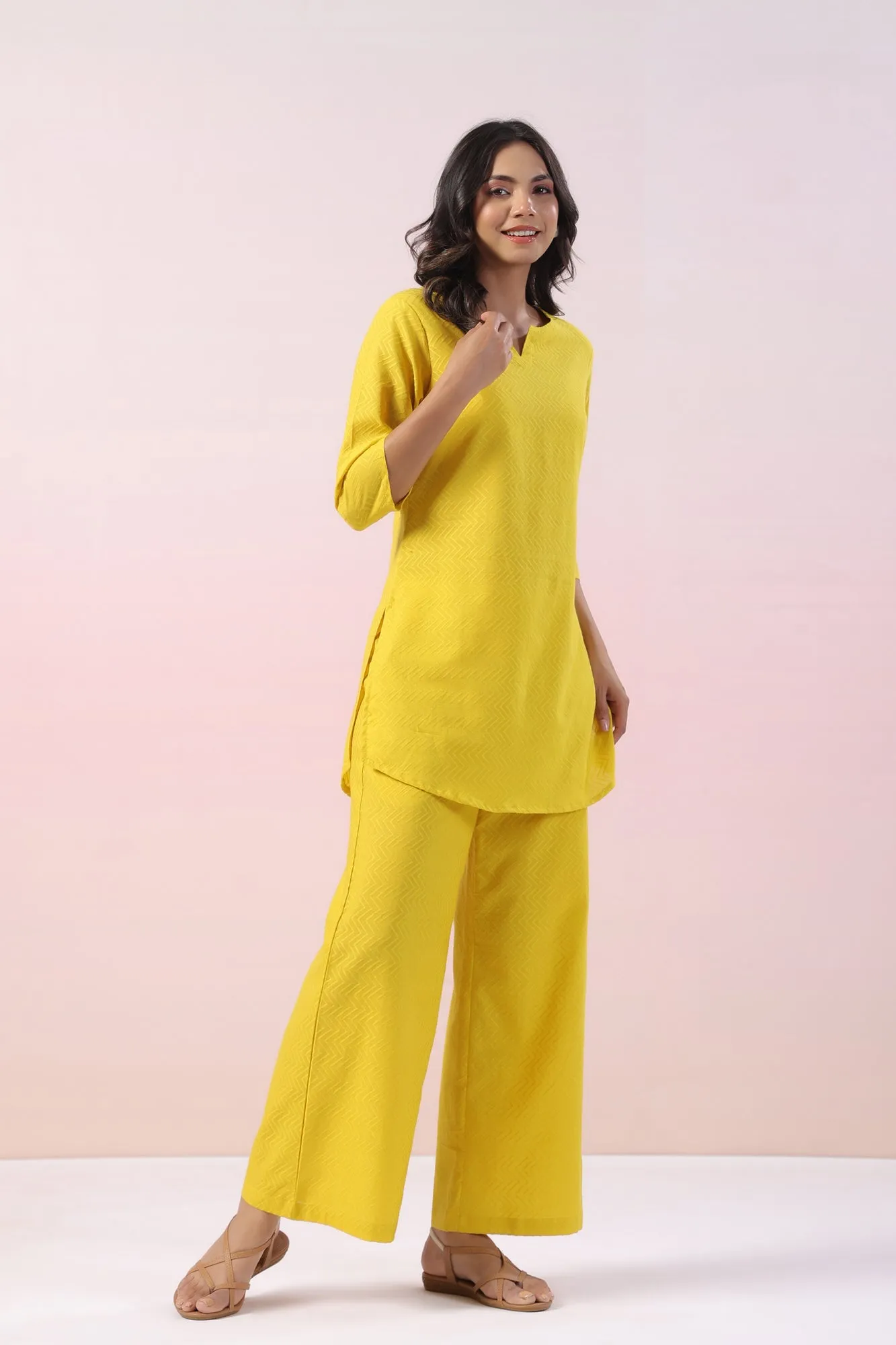 Maple Solid Cotton Palazzo Loungewear Set