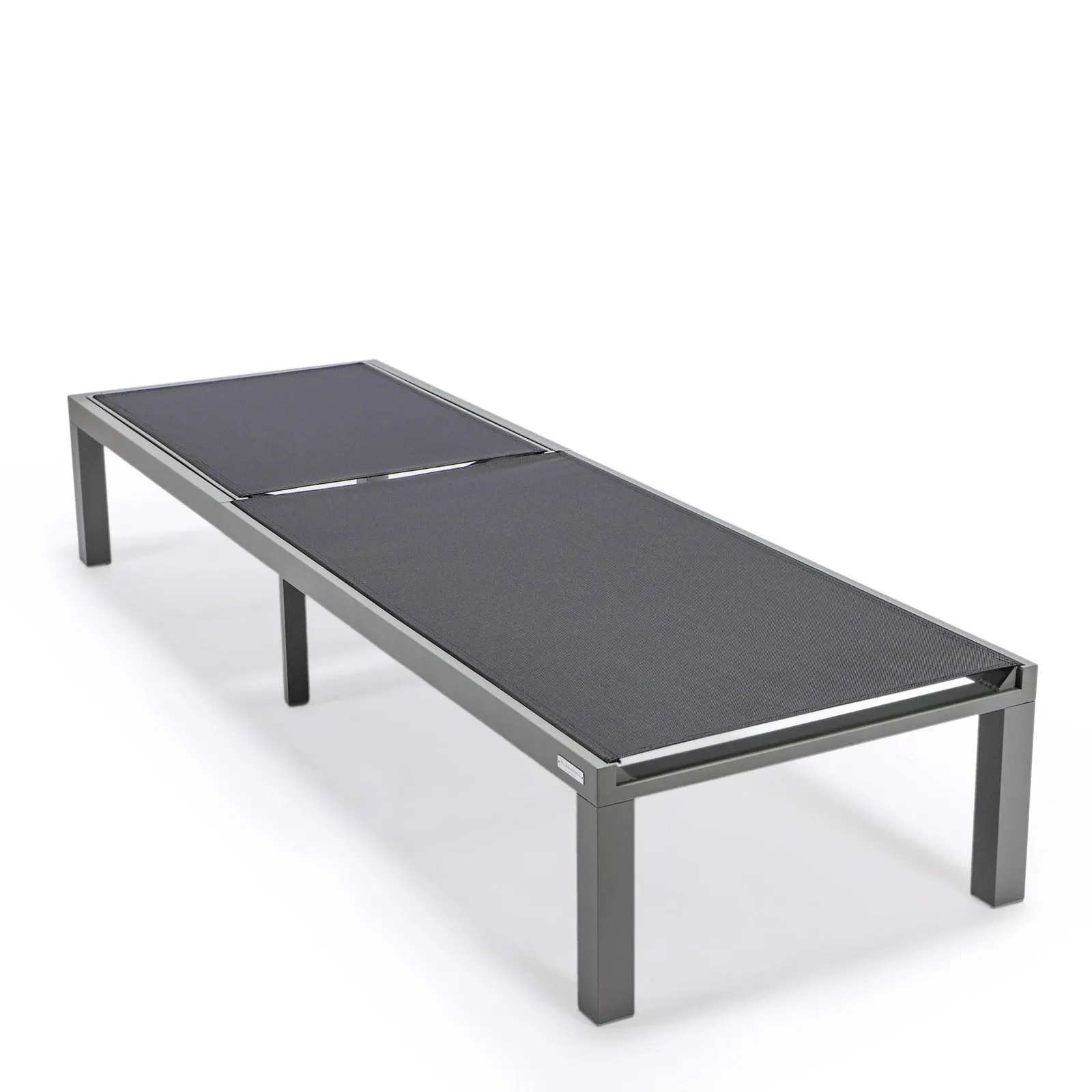 Marlin Modern Gray Aluminum Outdoor Chaise Lounge Chair With Square Fire Pit Side Table Set of 2