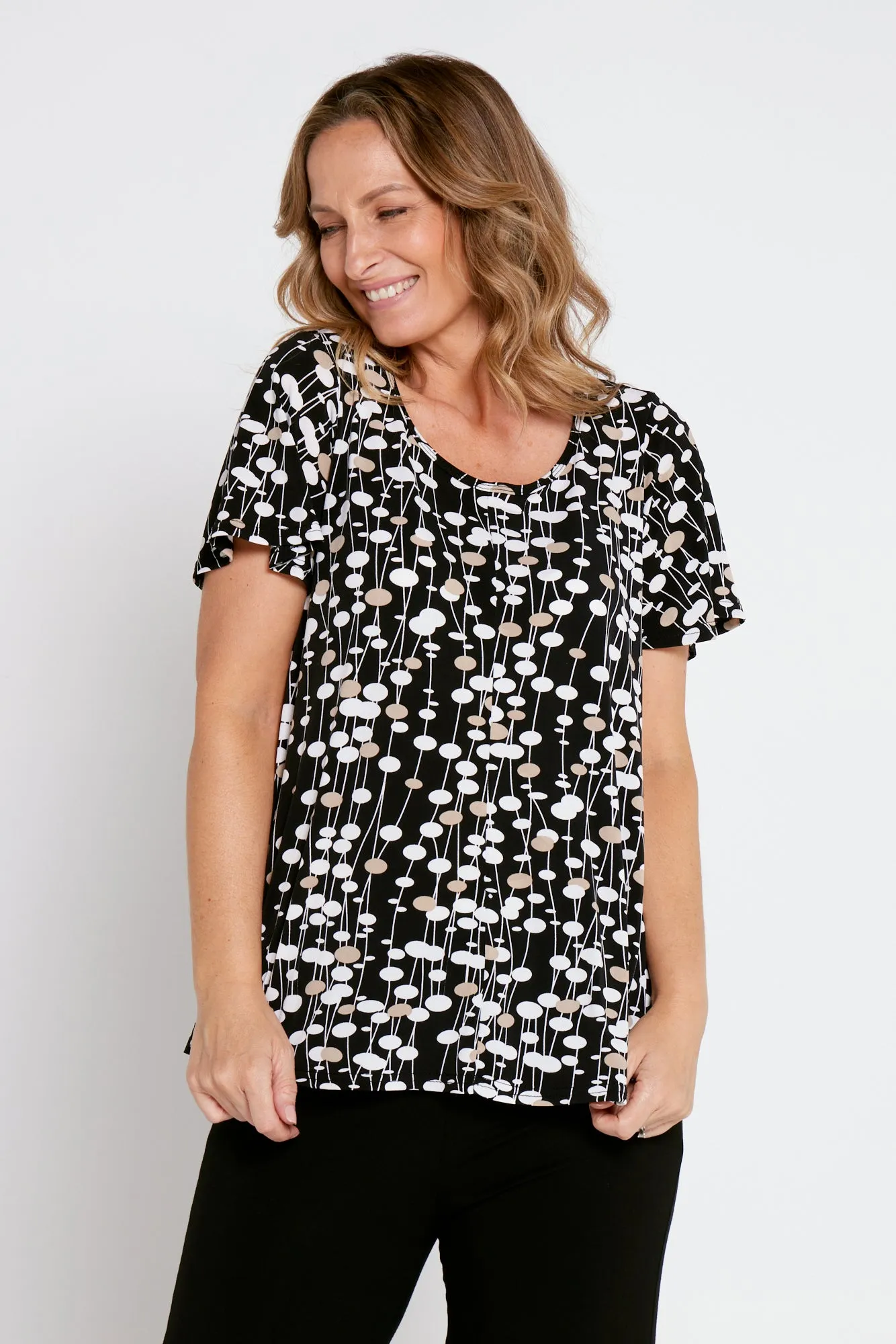 Melinda Top - Pebble Print