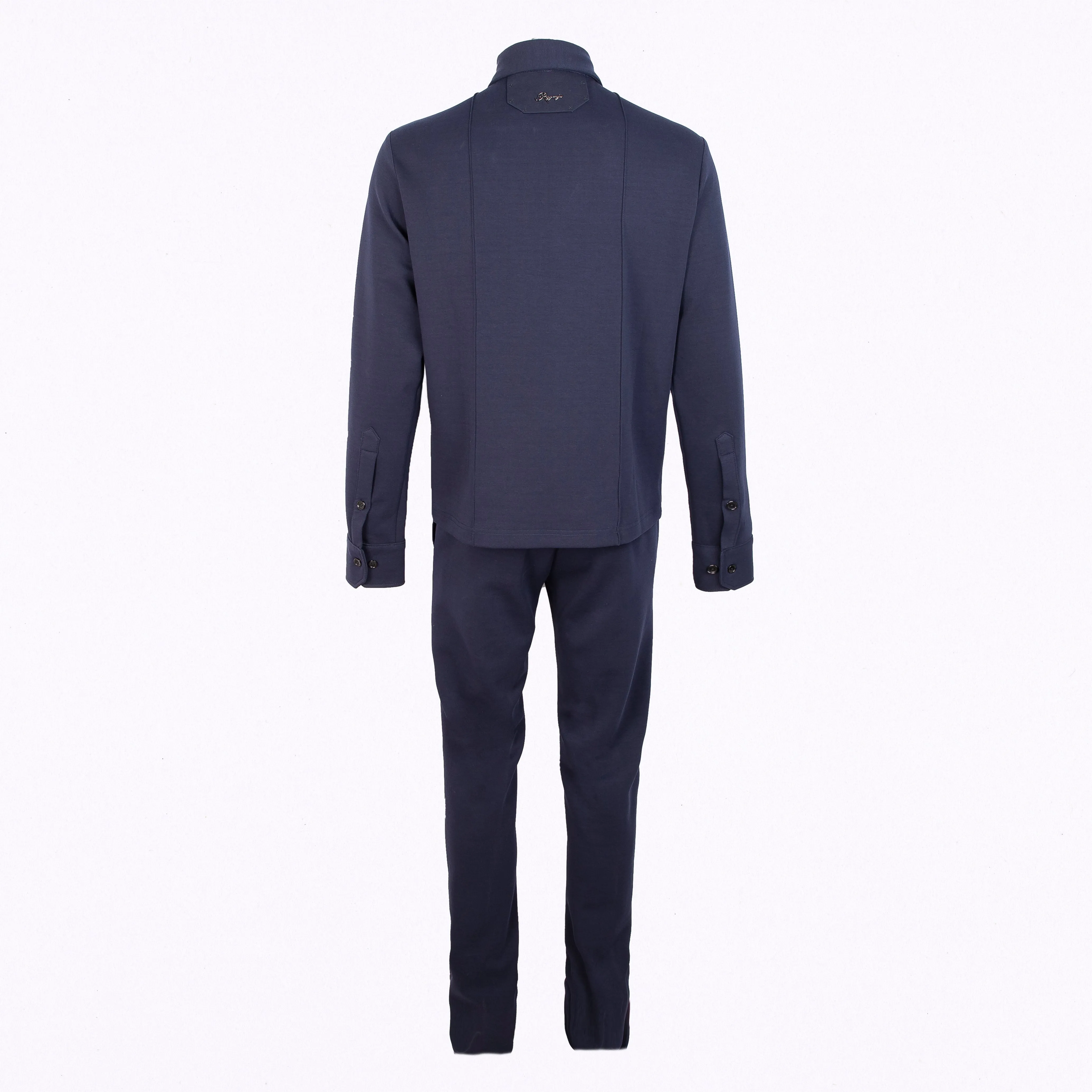 Men's Blue Tricot Cotton Outfit