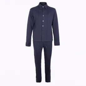 Men's Blue Tricot Cotton Outfit