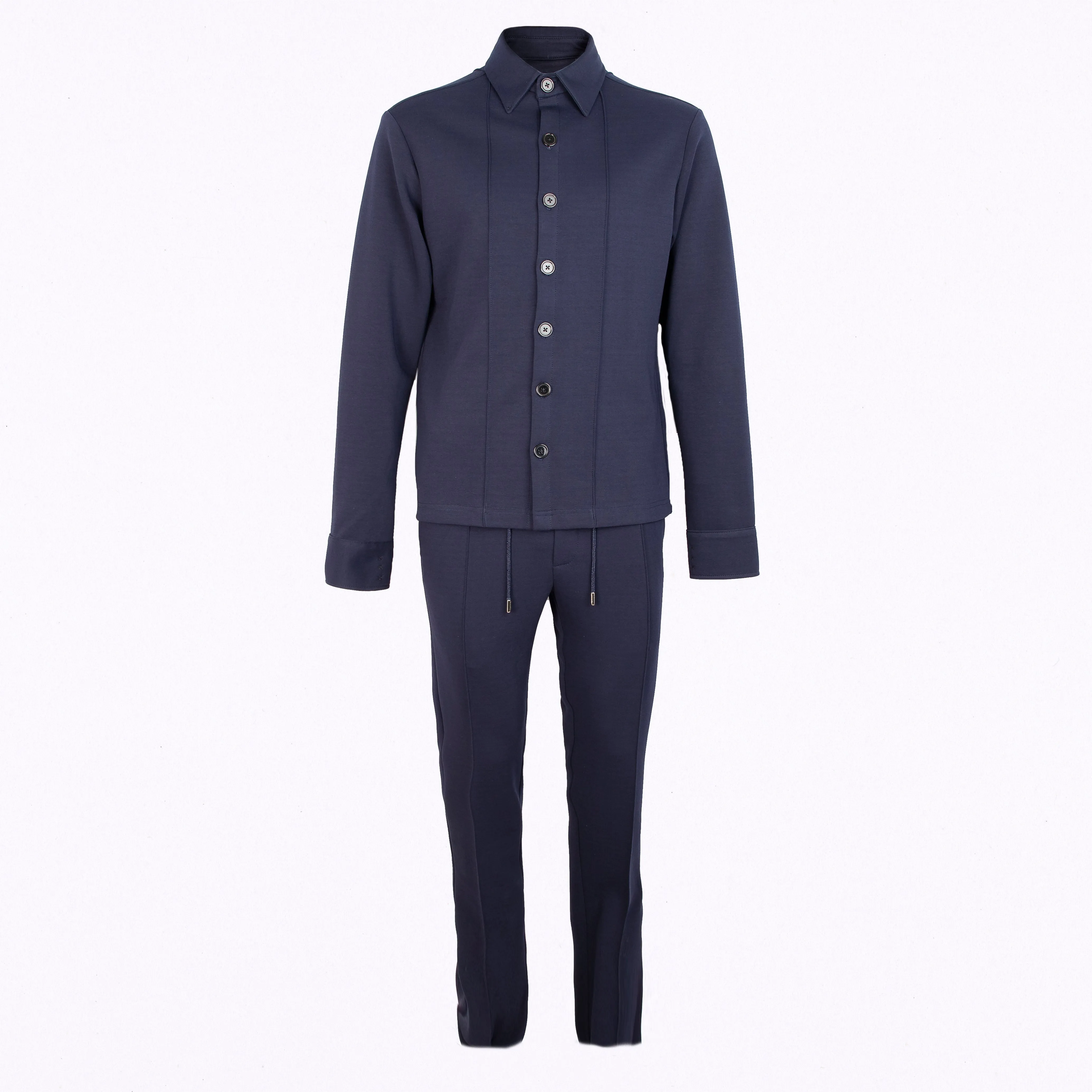 Men's Blue Tricot Cotton Outfit