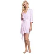 Mixed Material Robe & Chemise Set