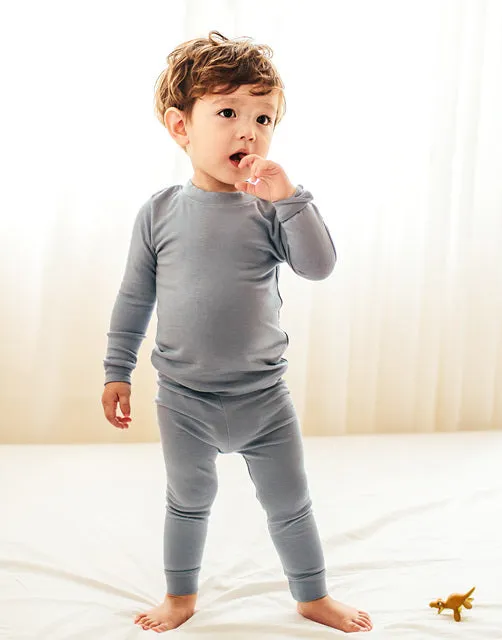 Modal Long Sleeve Pajama (Powder Blue/Mint/Dark Blue/Navy)