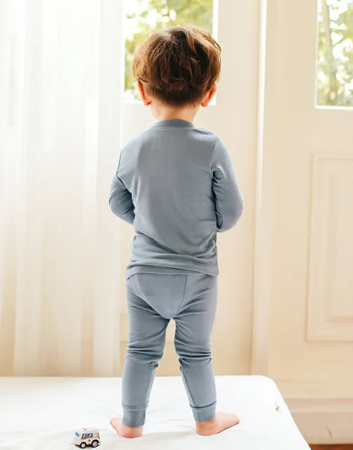 Modal Long Sleeve Pajama (Powder Blue/Mint/Dark Blue/Navy)